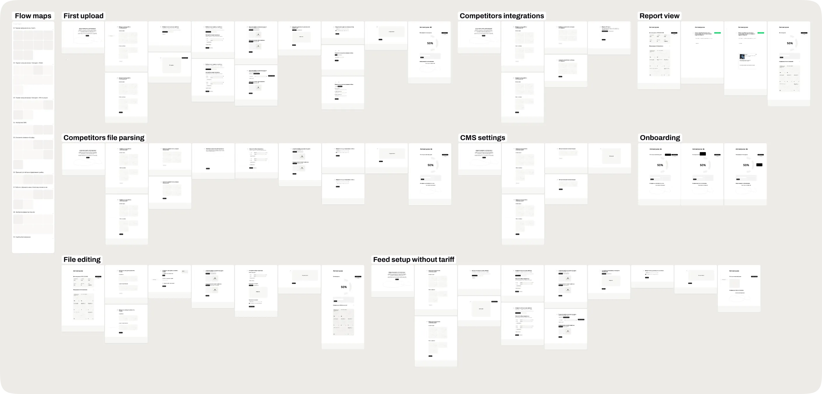 First iteration mockups